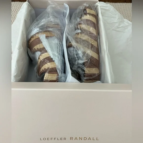NEW Loeffler Randall Theo Sandals. Brown & Tan Stripe. 7.5. New in box - Picture 7 of 8